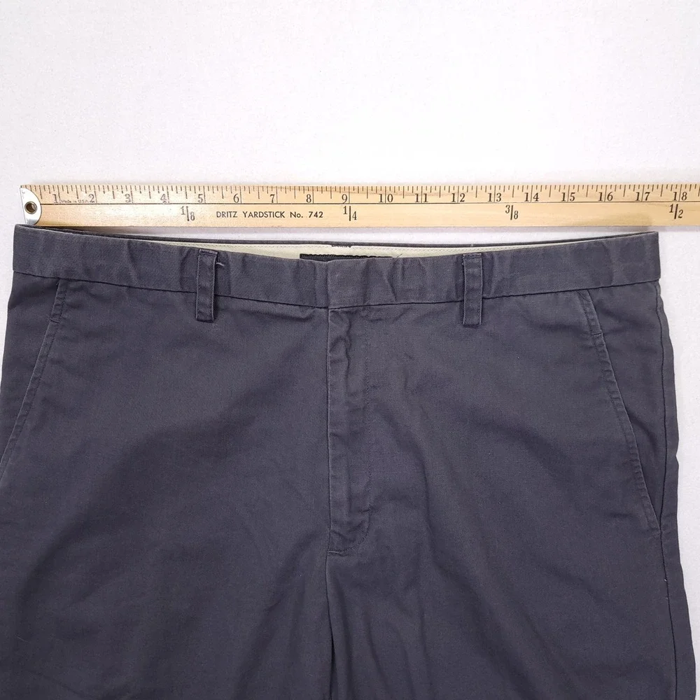 Y2K Banana Republic‎ Mens 35L Emerson Straight Leg Chino Pants Gray Flat Front
